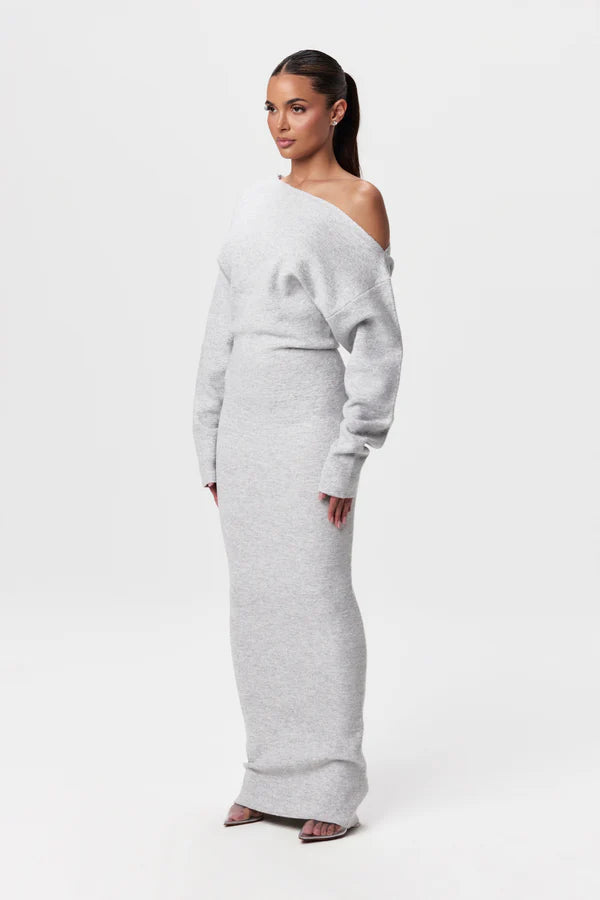Serena Knit Off-Shoulder Maxi Jurk