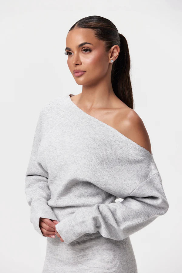 Serena Knit Off-Shoulder Maxi Jurk