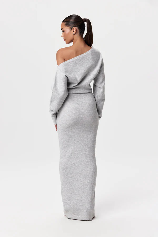 Serena Knit Off-Shoulder Maxi Jurk