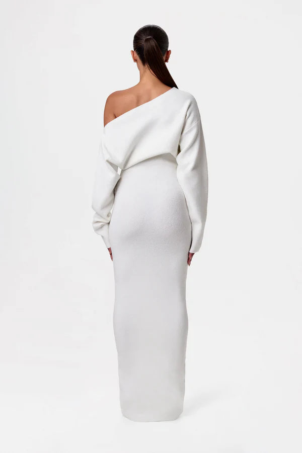 Serena Knit Off-Shoulder Maxi Jurk