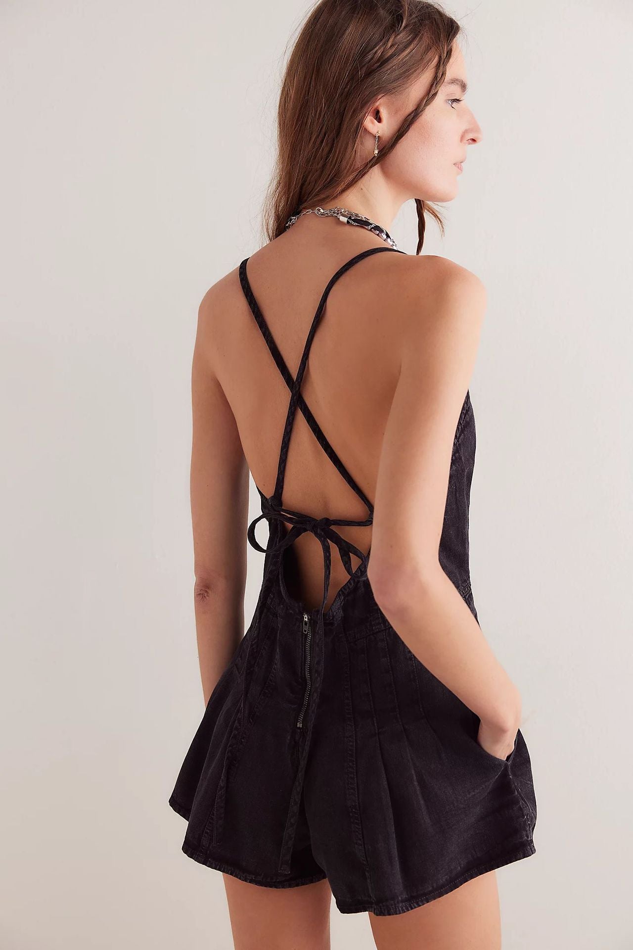 Nora Denim Romper