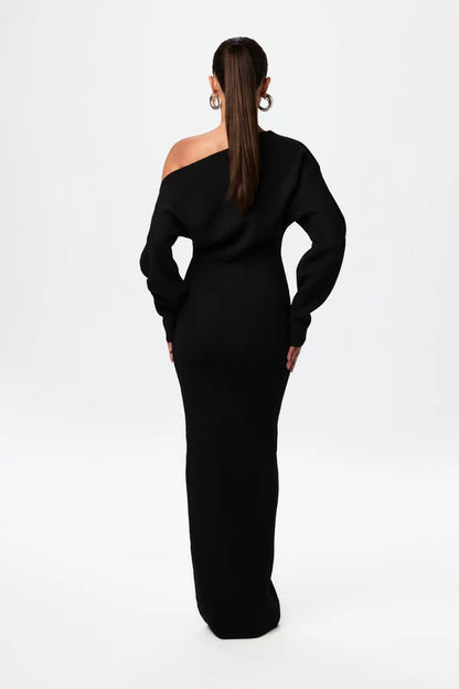 Serena Knit Off-Shoulder Maxi Jurk