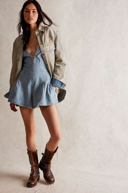 Nora Denim Romper