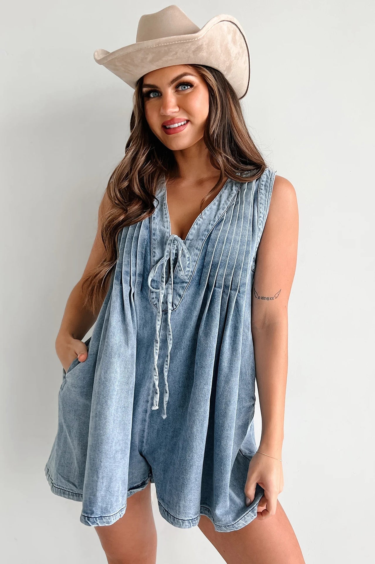 Raye Denim Romper